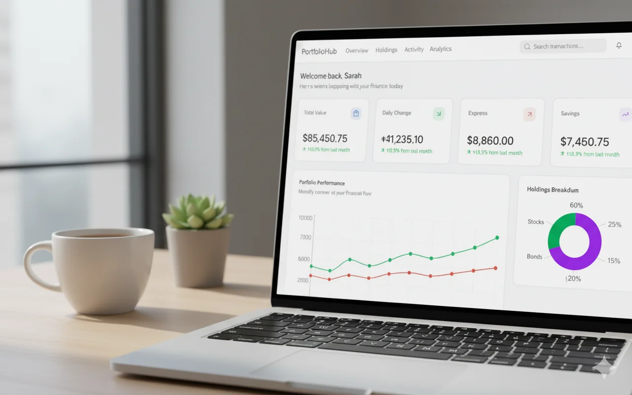 Close-up of banking app UI elements